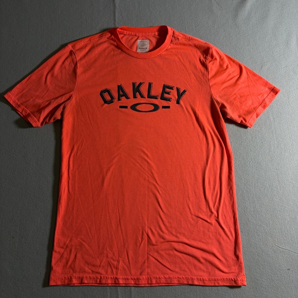 Oakley Mens‎ Graphic T-Shirt Orange Short Sleeve Regular Fit Size Medium Buckle